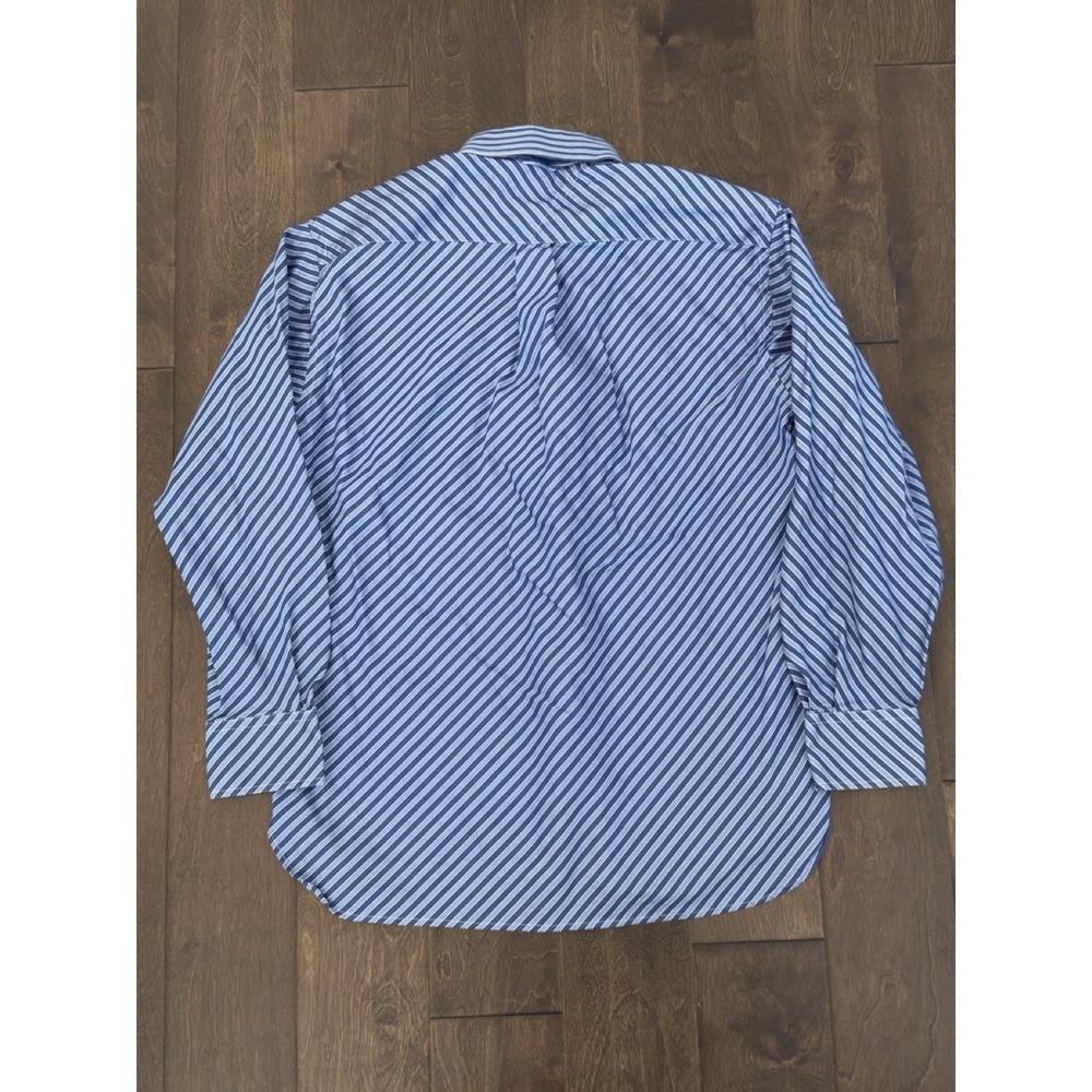 Tommy Hilfiger Button Down Shirt Mens Size Medium Blue Striped 100s 2 Ply-Fabric - Picture 8 of 8